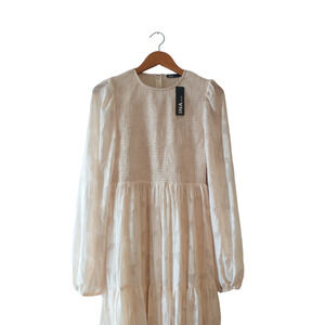 INA Cream Maxi Dress Small NEW Boho SPRING Cottagecore Prariecore Beautiful